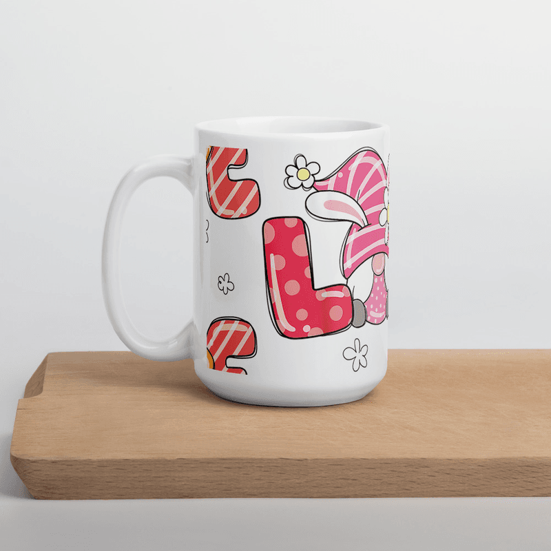 Easter Love White glossy mug - White 15 oz
