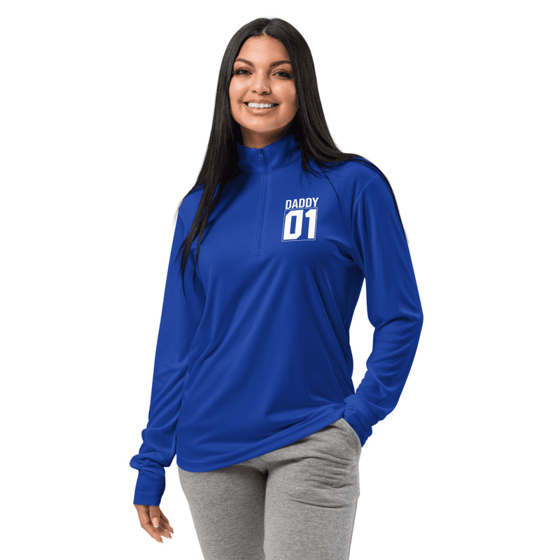 Daddy 01 Lightweight quarter-zip pullover - True Royal XS