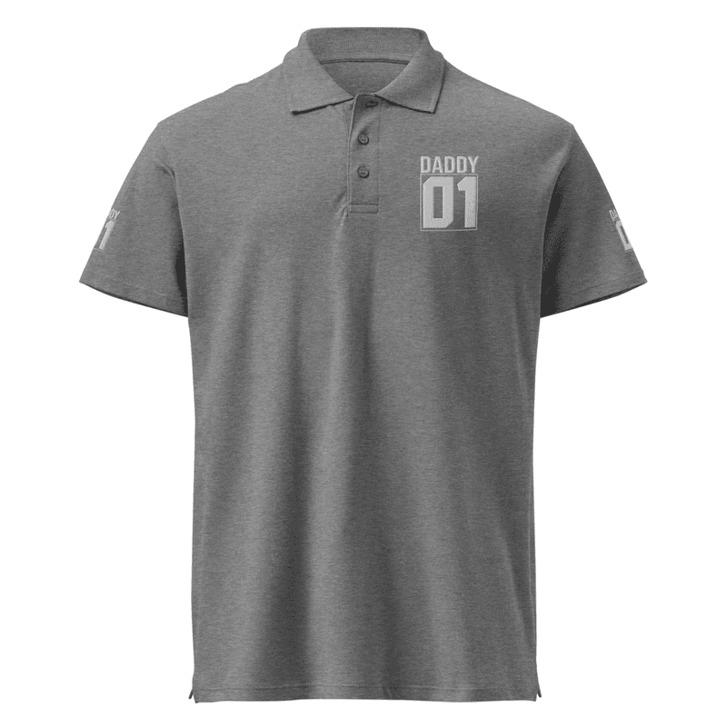 Daddy 01 Premium pique polo shirt - Grey Melange S